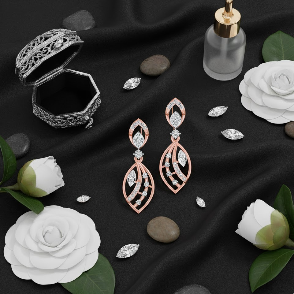 Modern Diamond Dangler Earrings