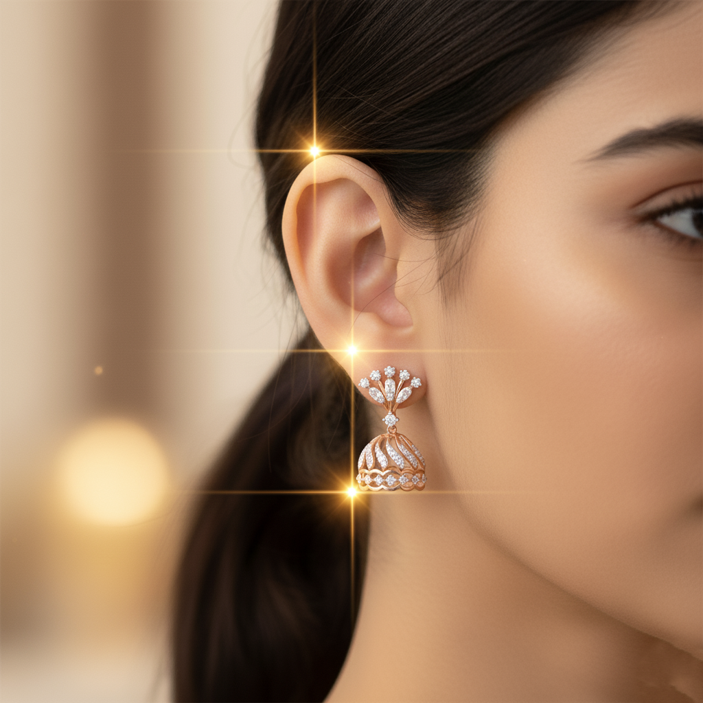 Premium Shine Diamond Jhumkis