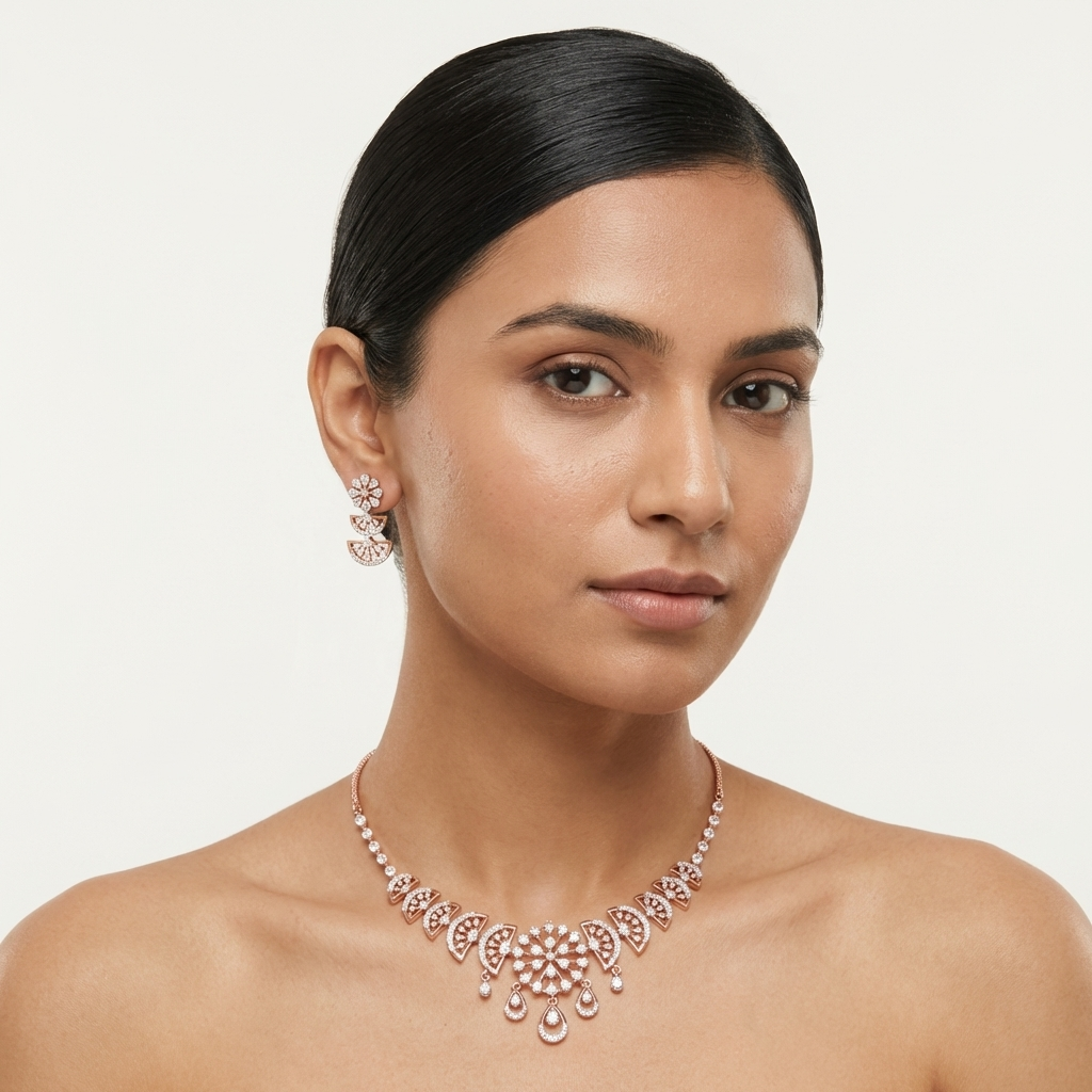 Velvet Diamond Charm Necklace Set - 3