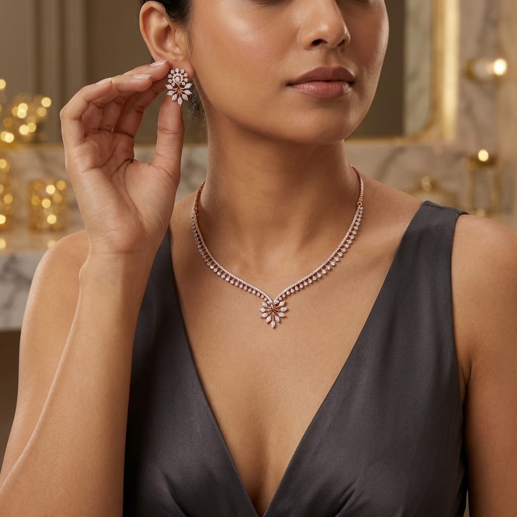 Ethereal Diamond Radiance Necklace Set - 4