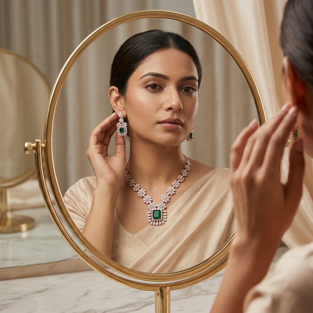 Premium Diamond Dazzle Necklace Set - 3