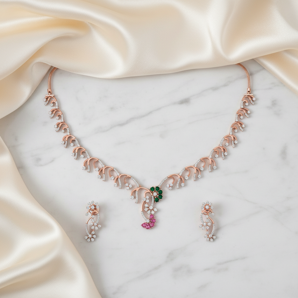 Divine Diamond Elegance Necklace Set