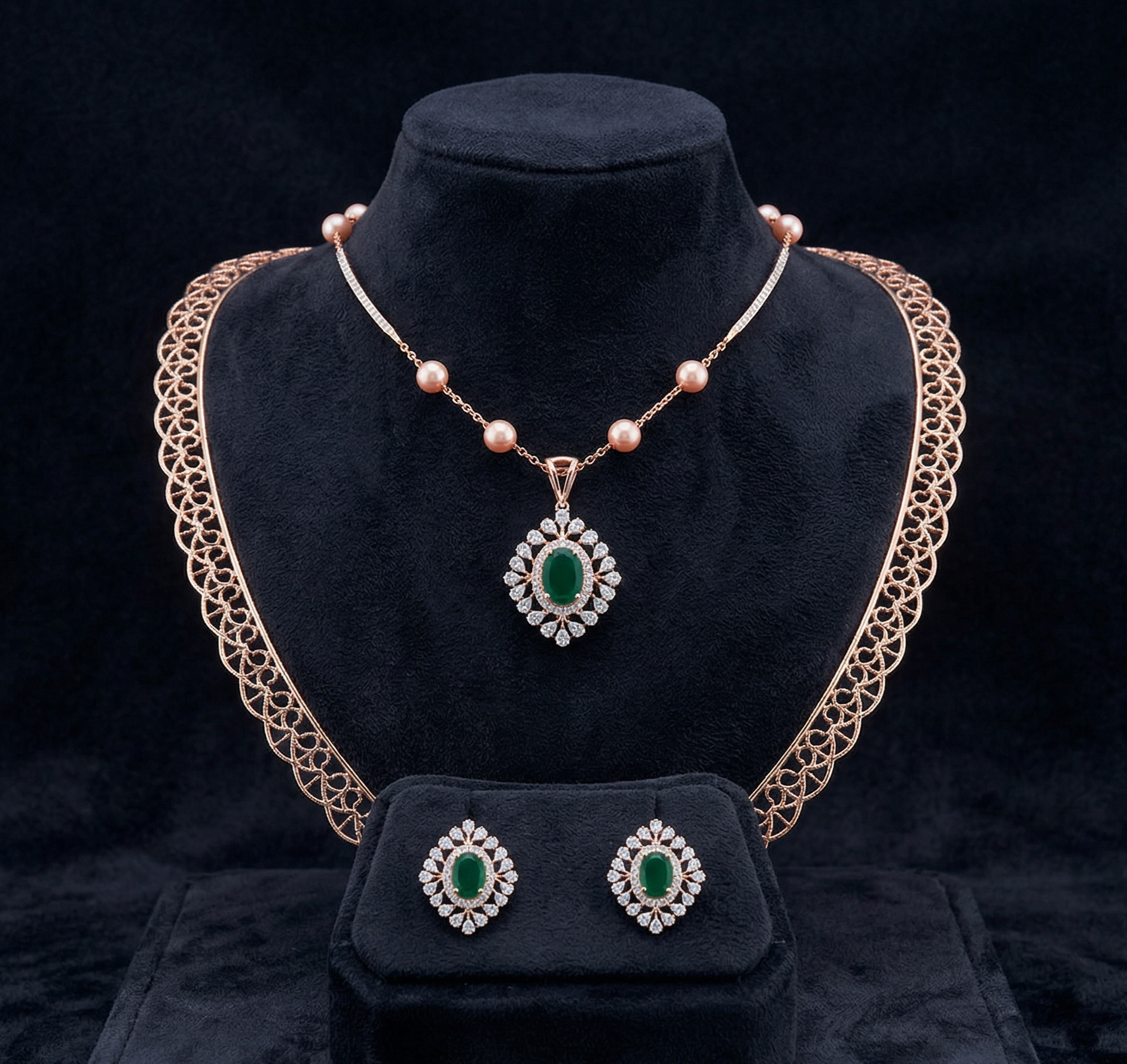 Opulent Charm Diamond Pendant Set - 3