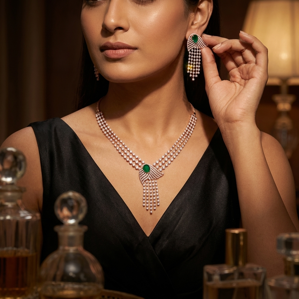 Velvet Diamond Elegance Necklace Set - 4