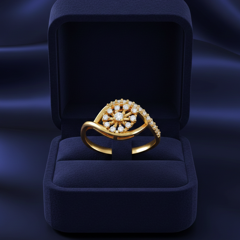 Luxe Velvet Bloom Diamond Ring