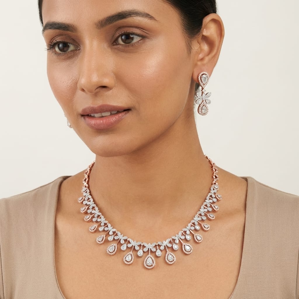 Ethereal Diamond Shine Necklace Set - 3