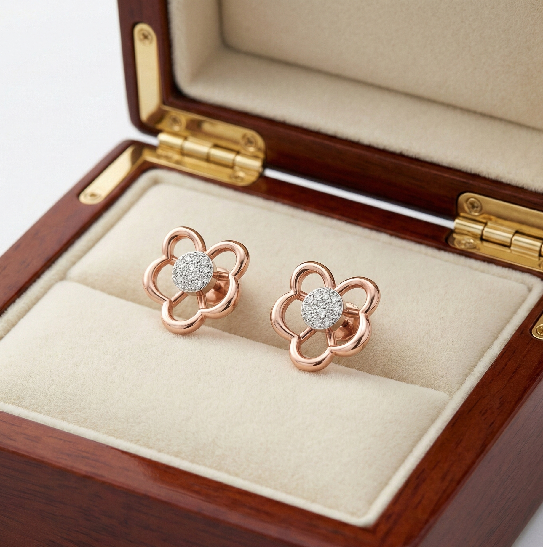 Diamond Halo Drop Earrings