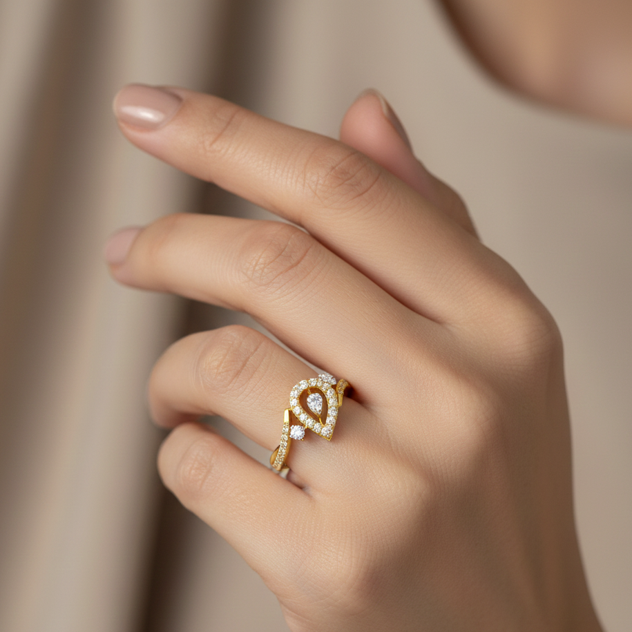 Diamond Crown Bloom Ring - 3