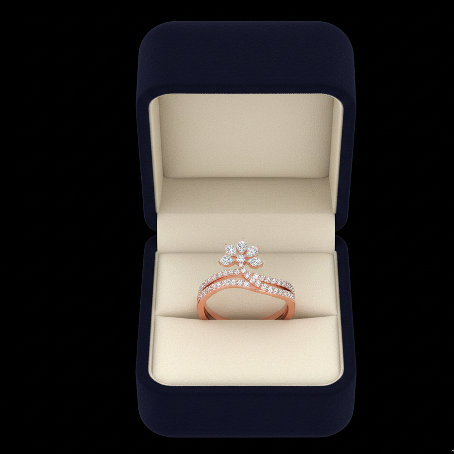 Luxe Halo Crown Diamond Ring - 3