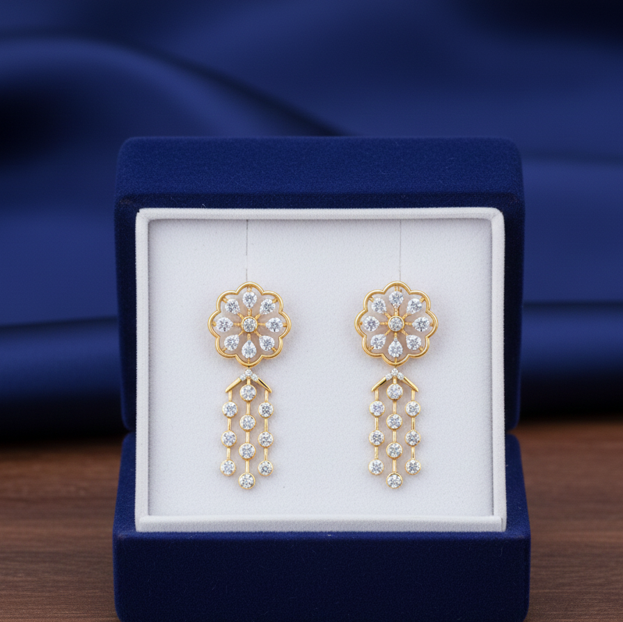Designer Glow Diamond Dangler Earrings