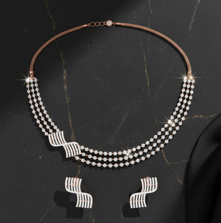 Elite Spark Diamond Elegance Necklace Set
