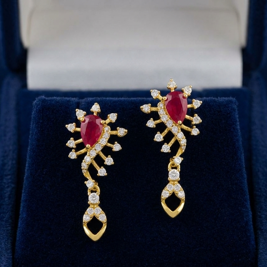Sparkling Crescent Diamond Earrings
