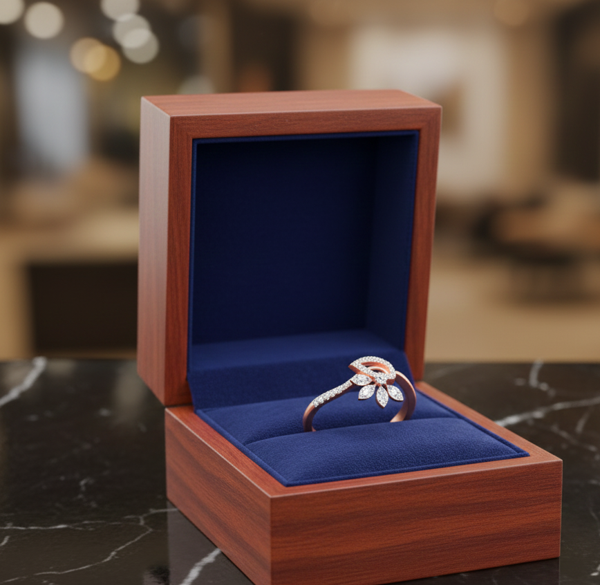 Luxe Crown Petal Diamond Ring