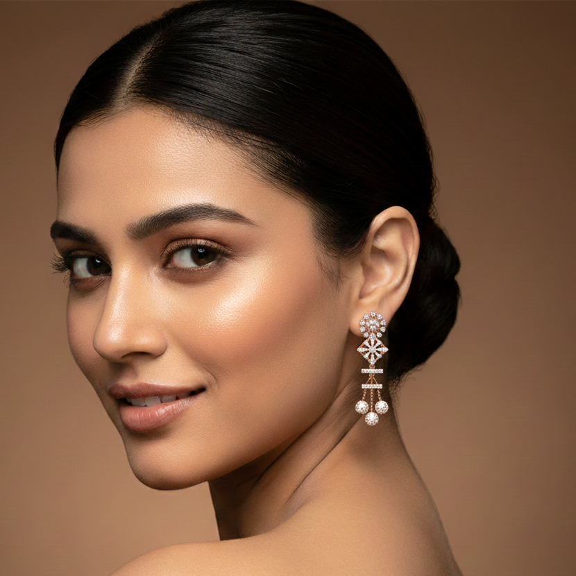Vellora Grace Diamond Dangler Earrings - 3
