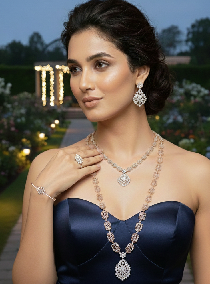 Classic Bridal Diamond Haram - 3