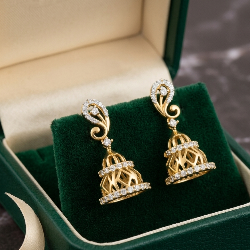 Luxury Three-Stone Diamond Earrings