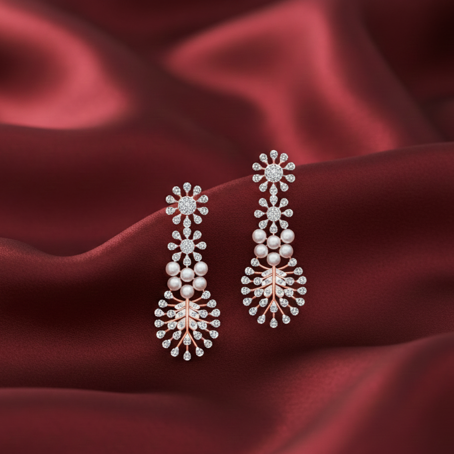 Classy Diamond Hanging Earrings