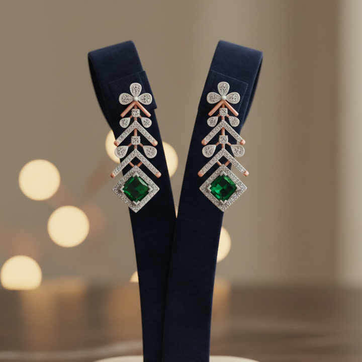 Modern Shine Diamond Drop Earrings - 3
