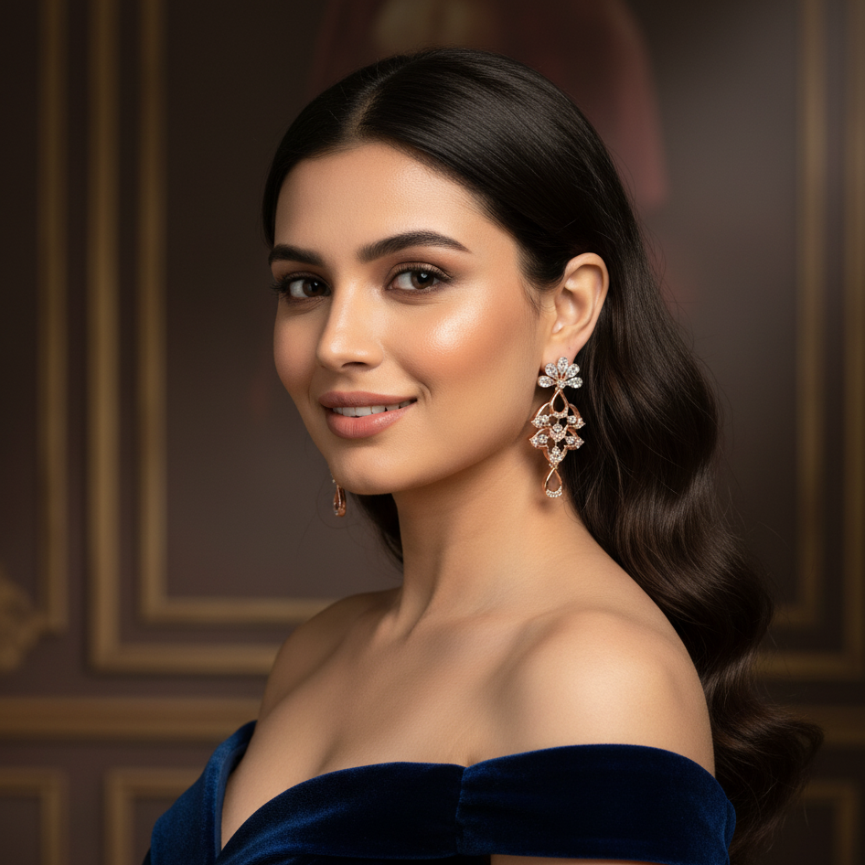 Shimmer Luxe Diamond Drop Earrings