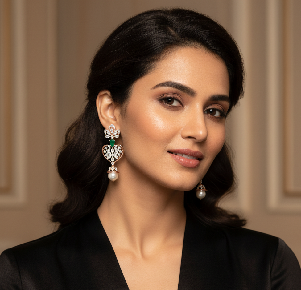 Elegant Glam Diamond Dangler Earrings - 3
