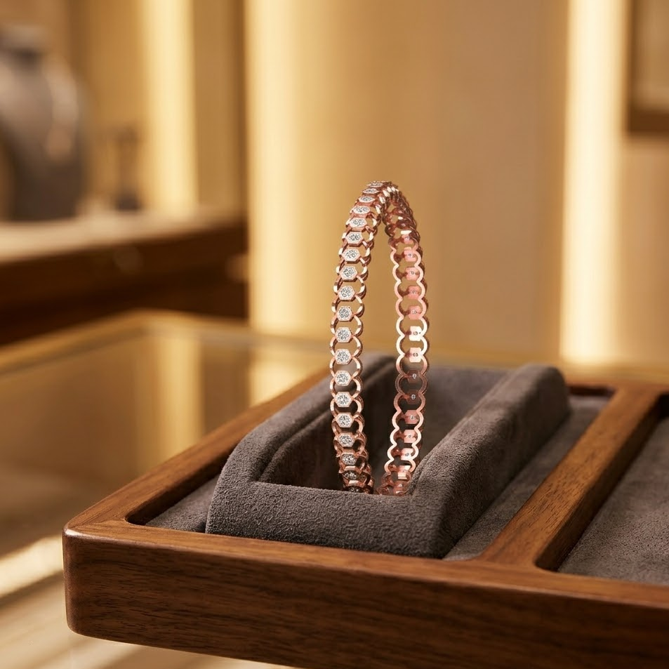 Designer Floral Diamond Bangles