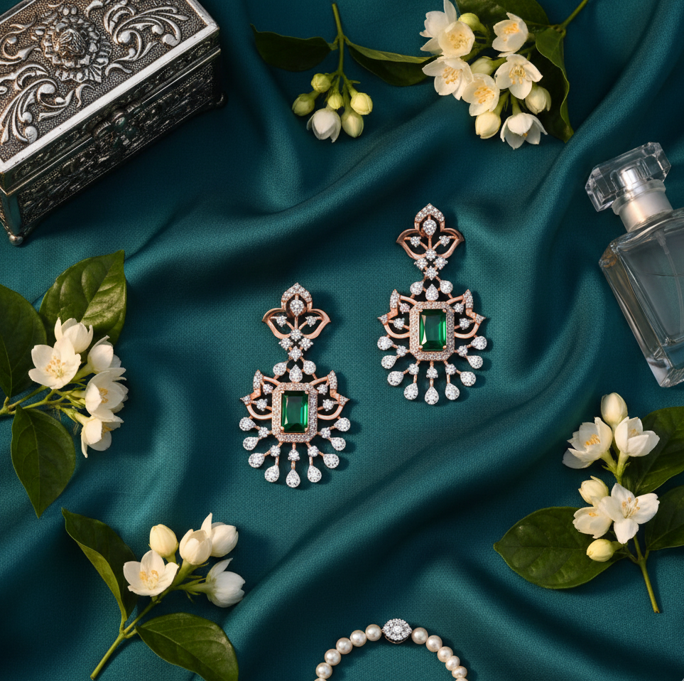 Moonlit Grace Diamond Dangler Earrings - 3