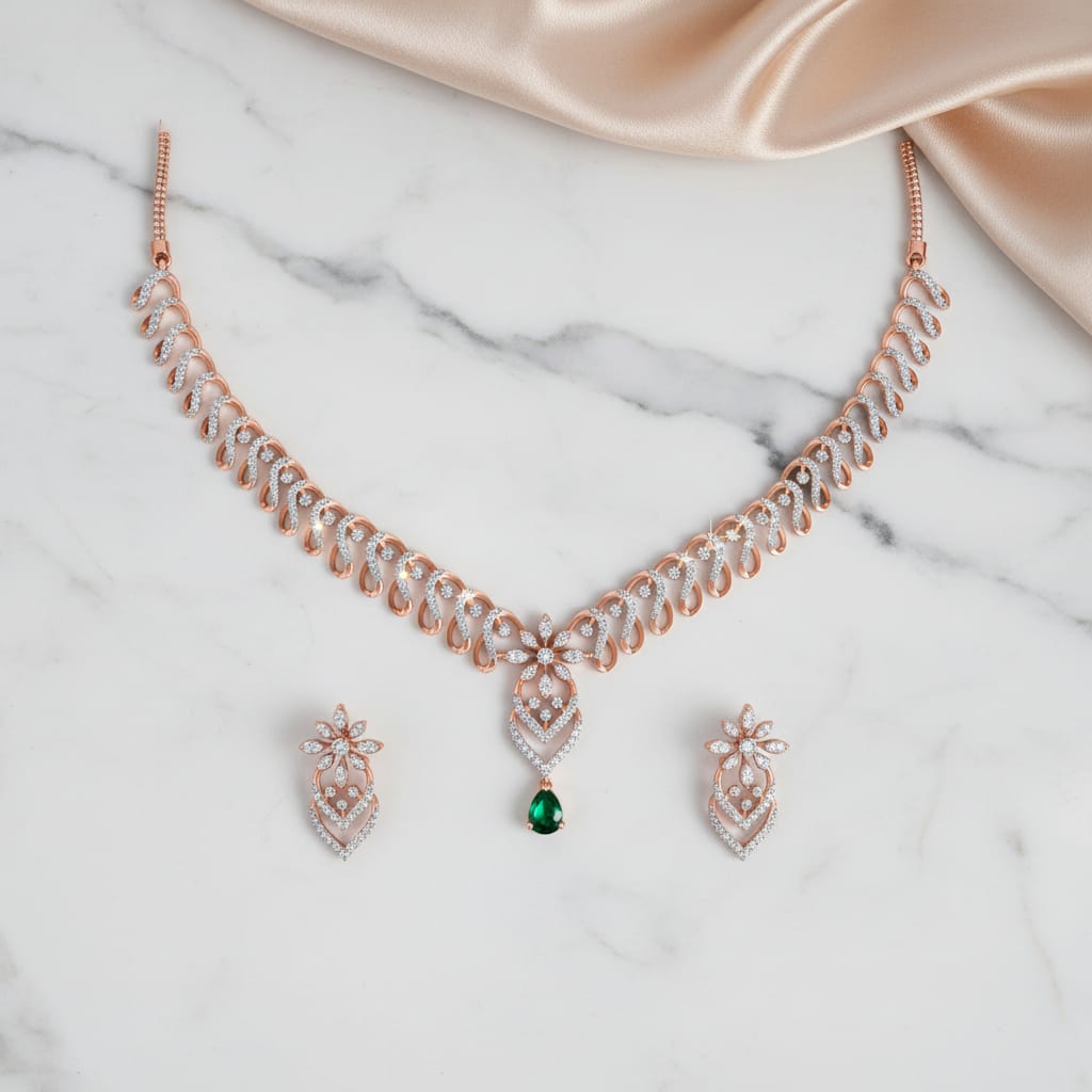 Ethereal Diamond Elegance Necklace Set