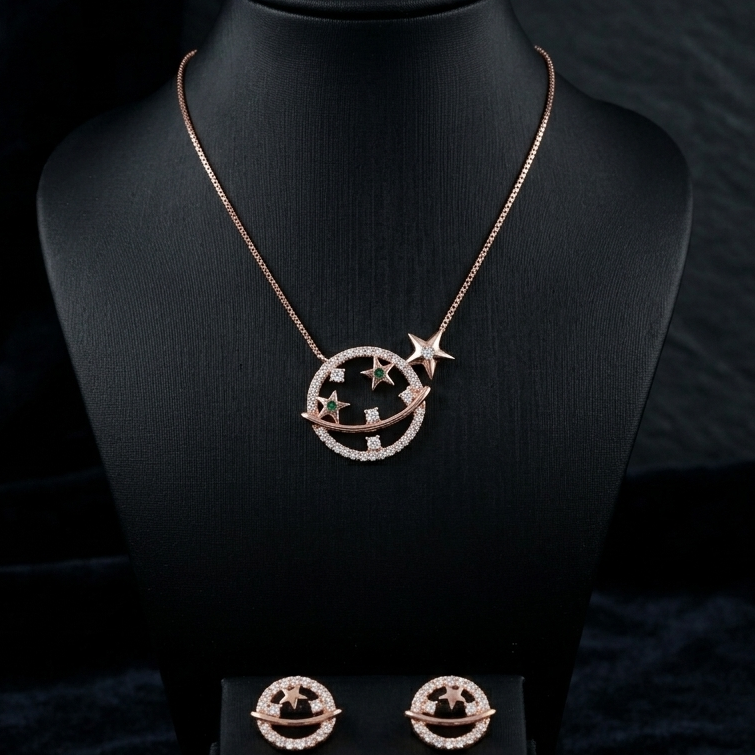 Stellar Glow Diamond Pendant Set