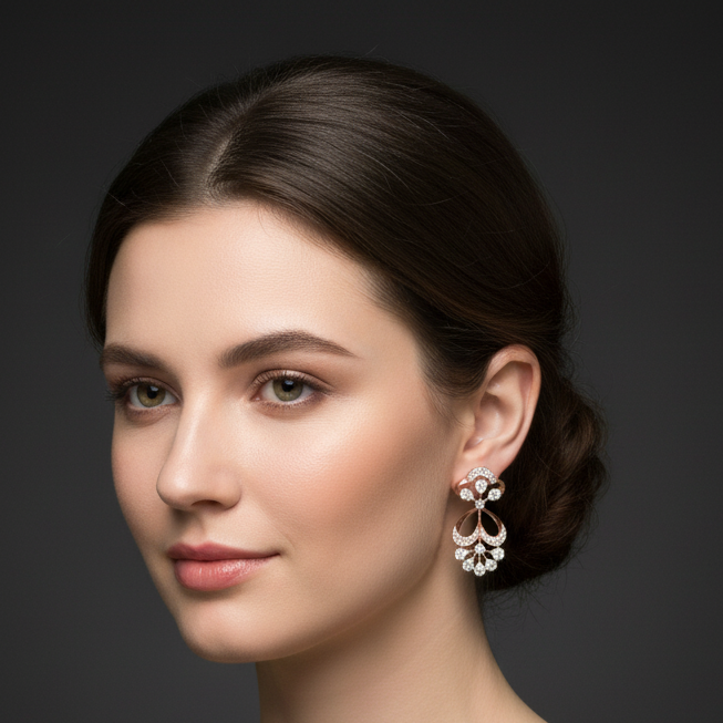 Eternity Flow Diamond Dangler Earrings - 3