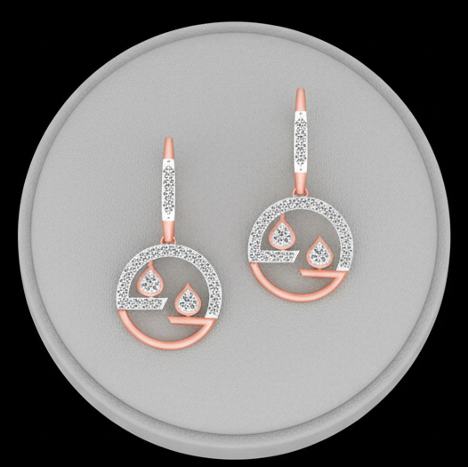 Elegant Crystal-Cut Diamond Danglers