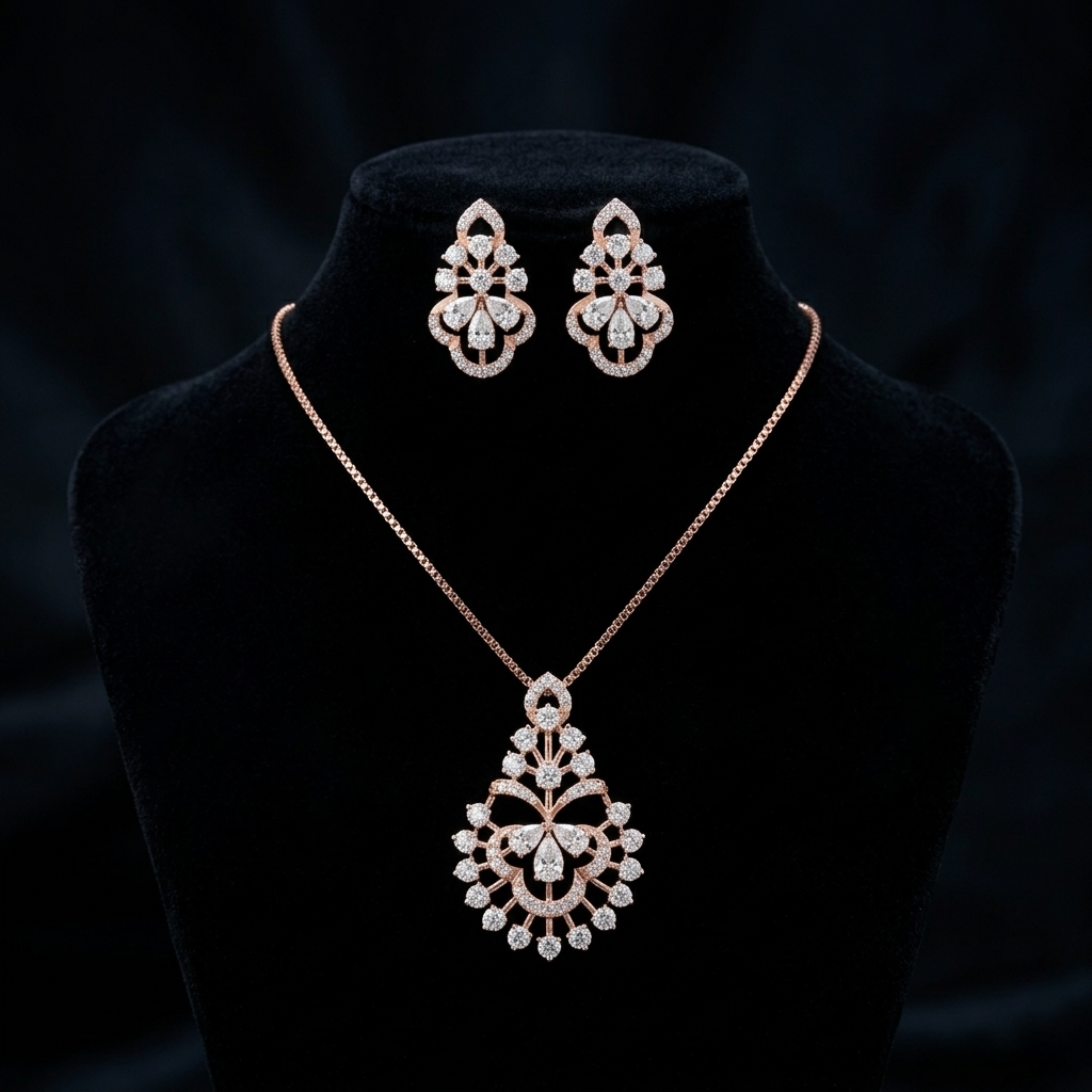 Velvet Spark Diamond Pendant Set