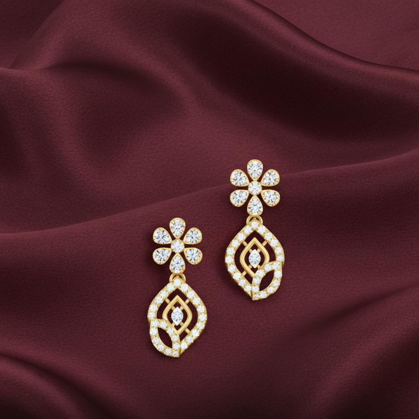 Designer Diamond Drop Dangler Earrings