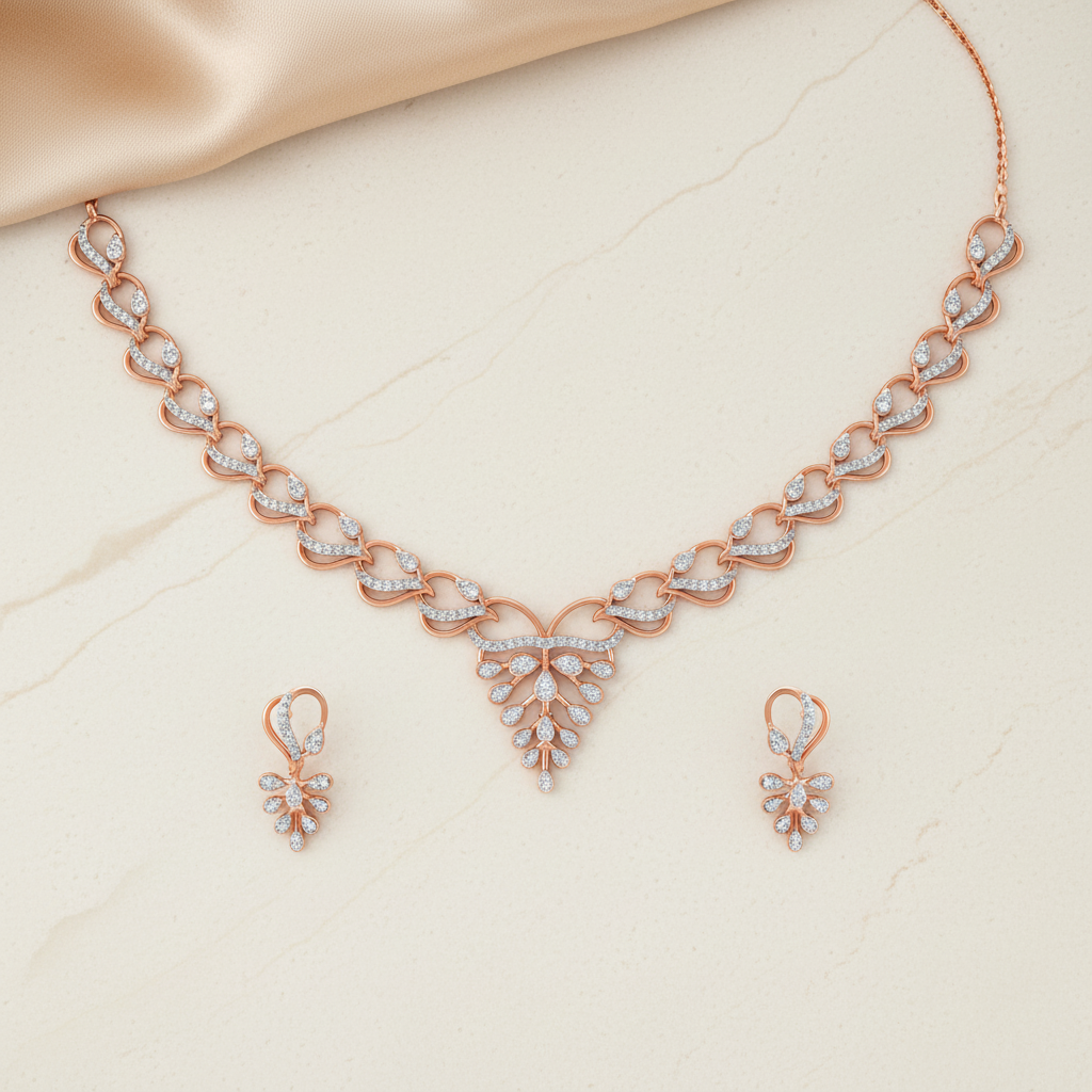 Regal Diamond Shine Necklace Set