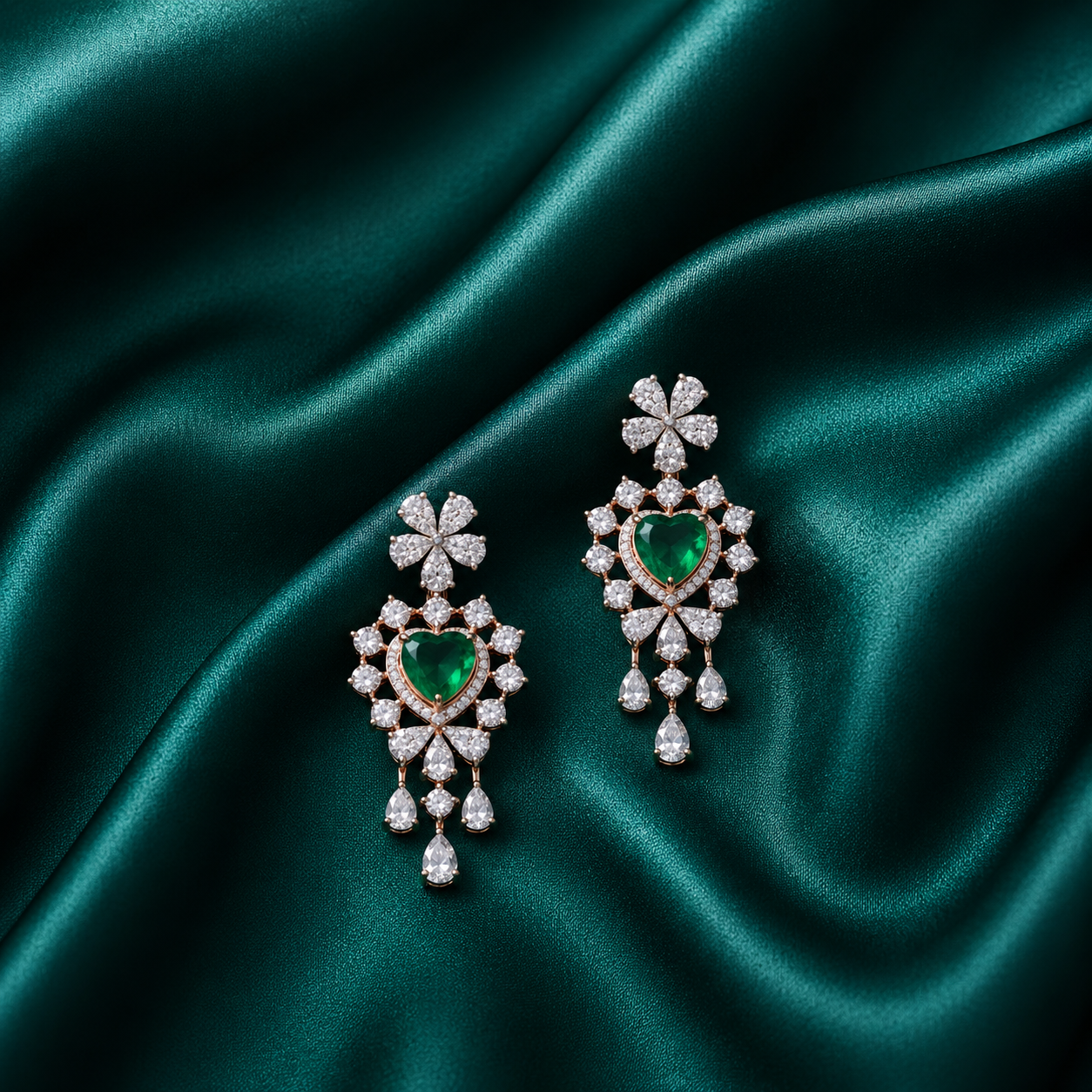 Luxury Diamond Dangler Drop Earrings
