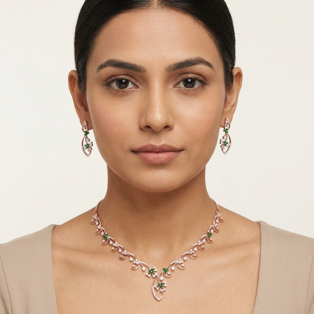 Divine Diamond Glow Necklace Set - 4