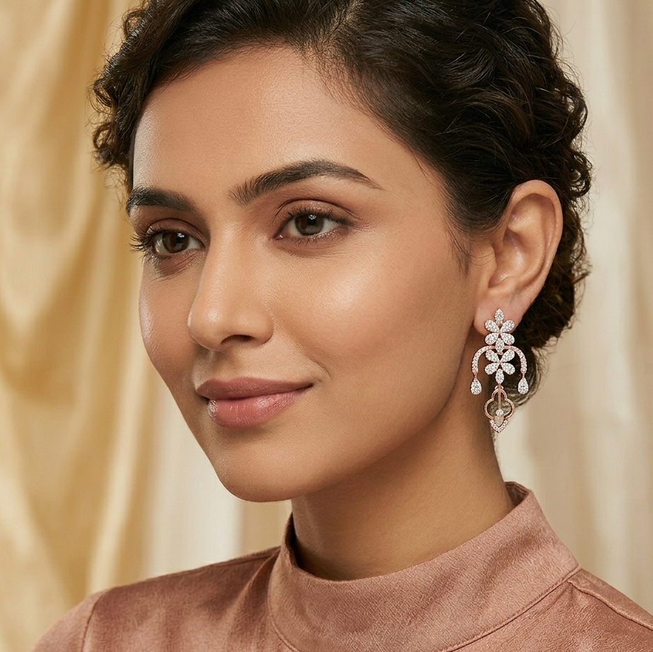 Contemporary Spark Diamond Dangle Earrings - 3