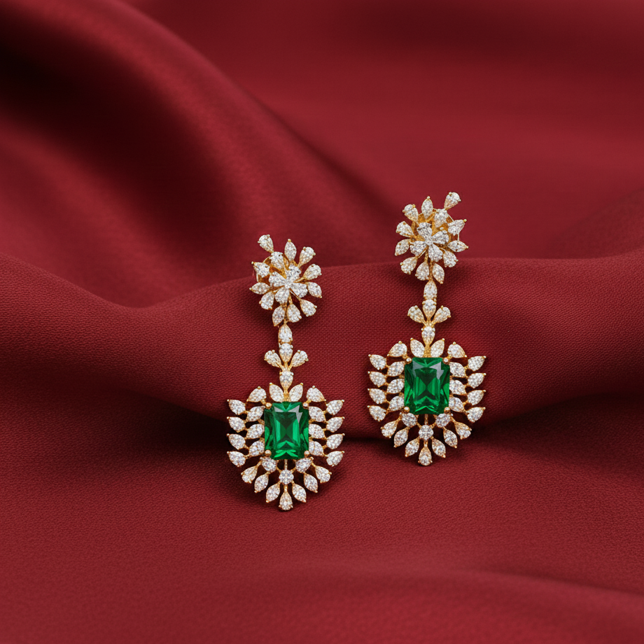 Evening Wear Diamond Drop Earrings
