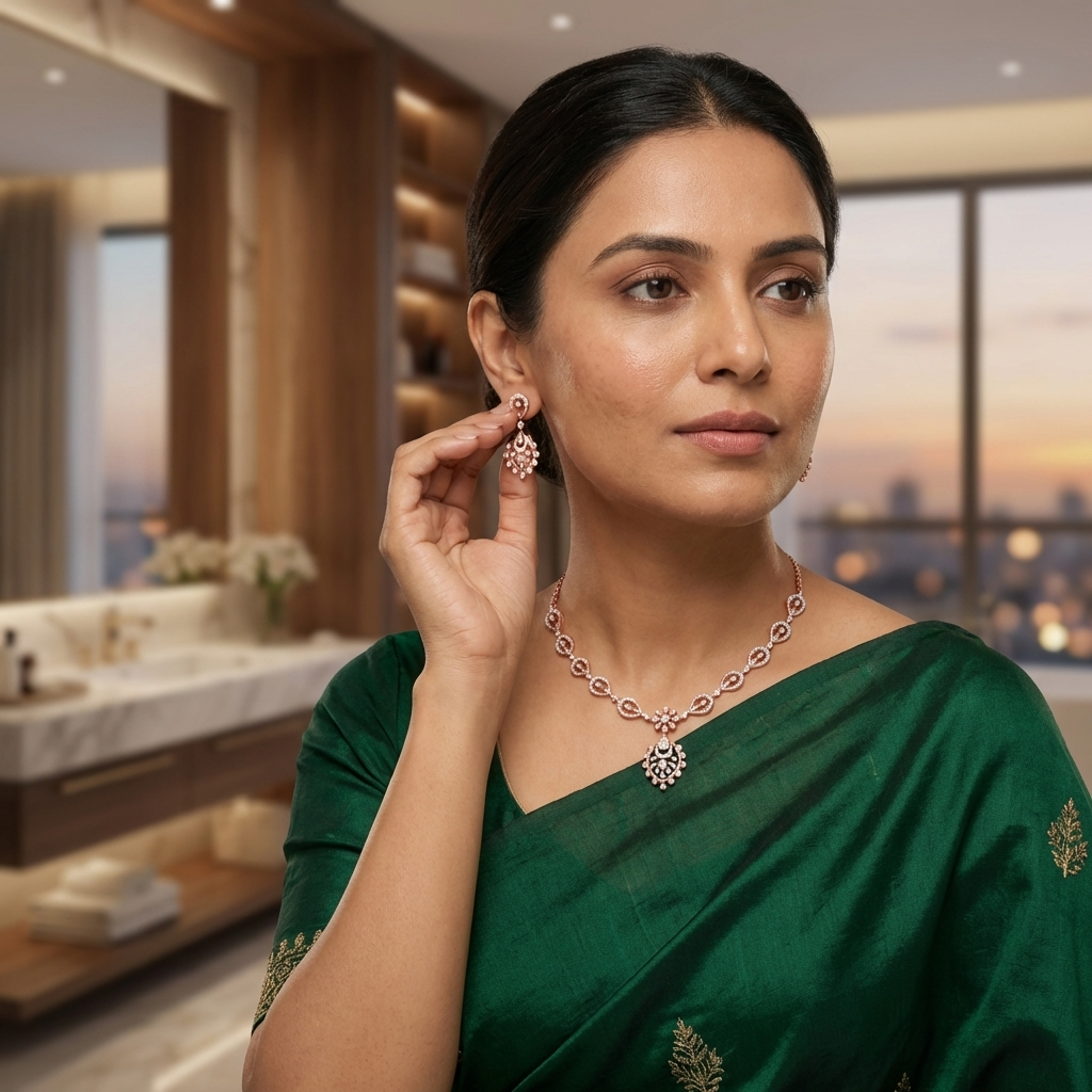 Sparkling Diamond Elegance Necklace Set