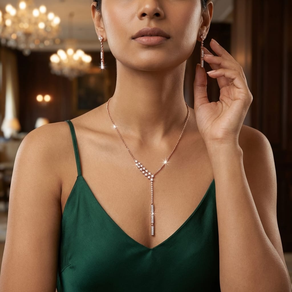 Divine Diamond Charm Necklace Set - 3