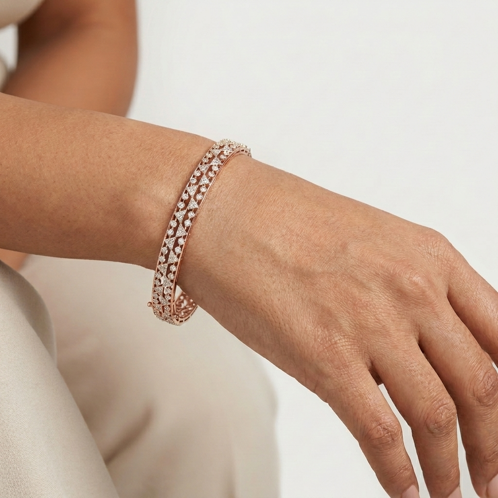 Yellow Gold Diamond Bangles - 3