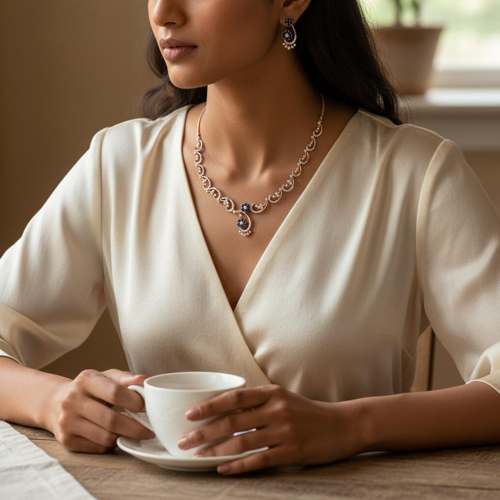 Shimmering Diamond Grace Necklace Set