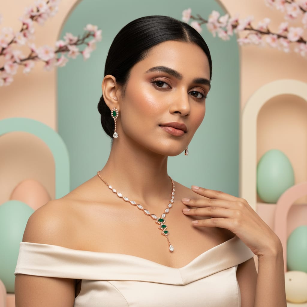 Divine Diamond Shine Necklace Set - 4