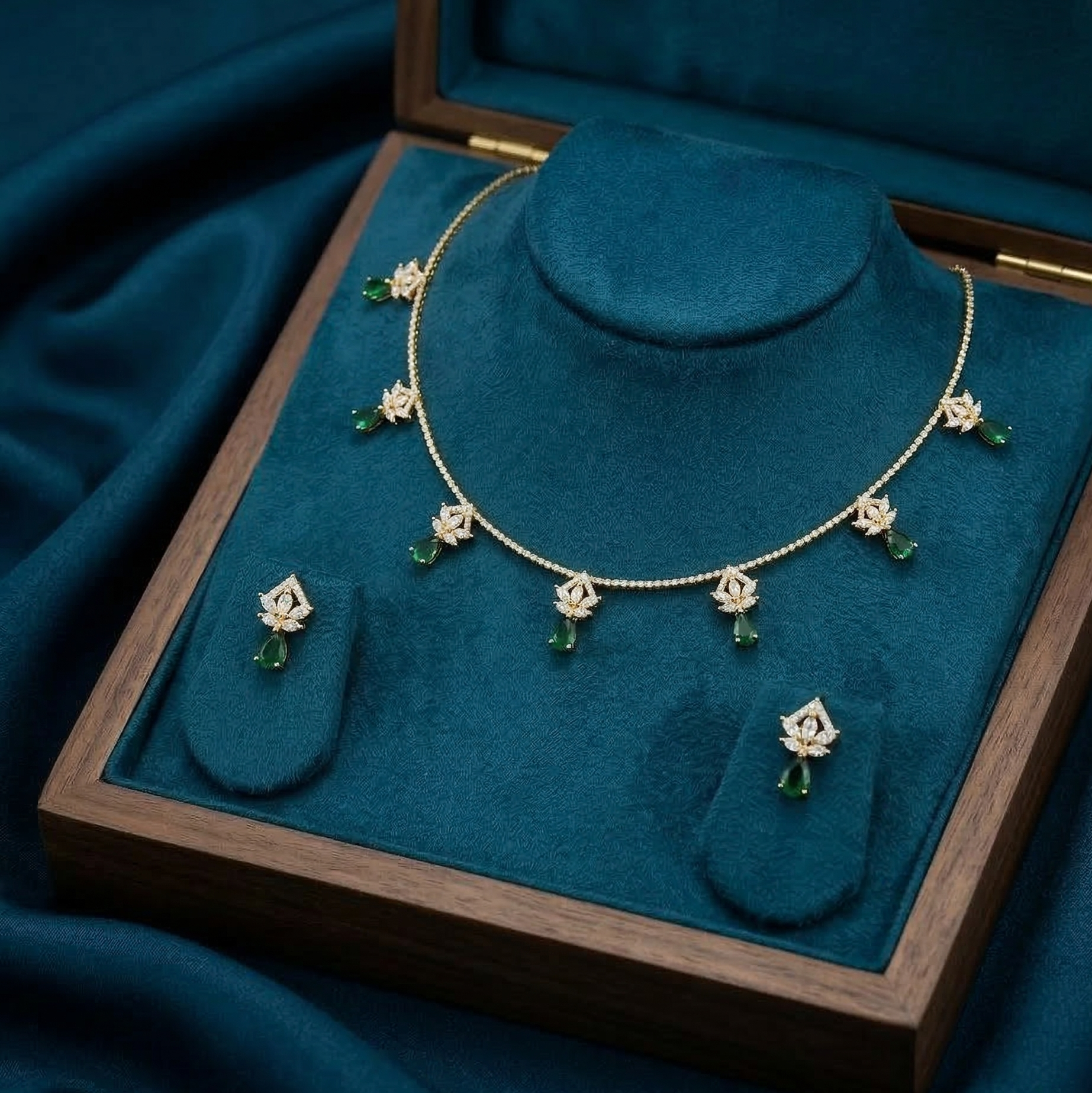 Luxury Diamond Charm Necklace Set