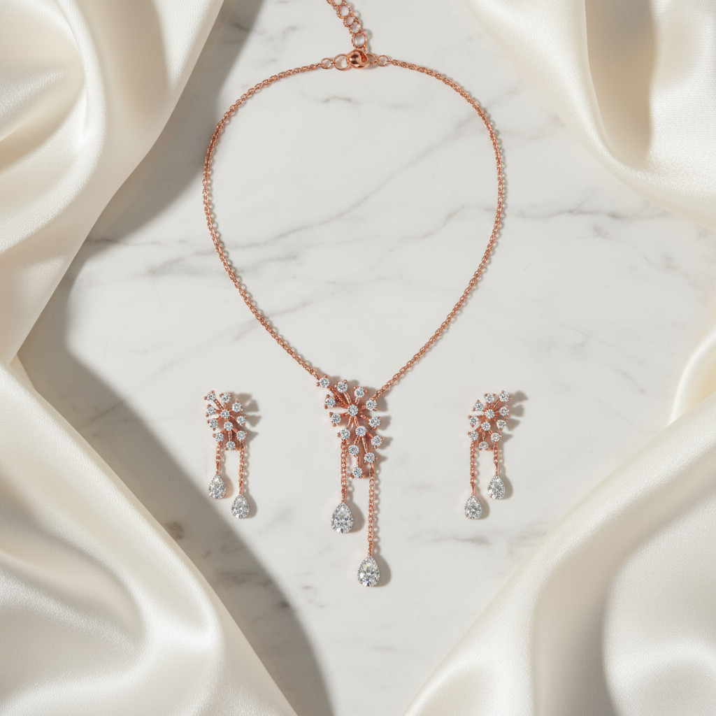 Divine Diamond Aura Necklace Set