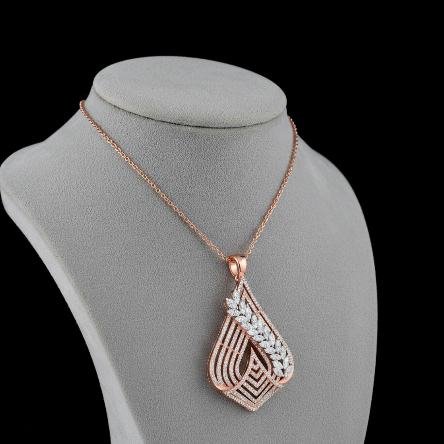 Crystal Cut Diamond Pendant - 3