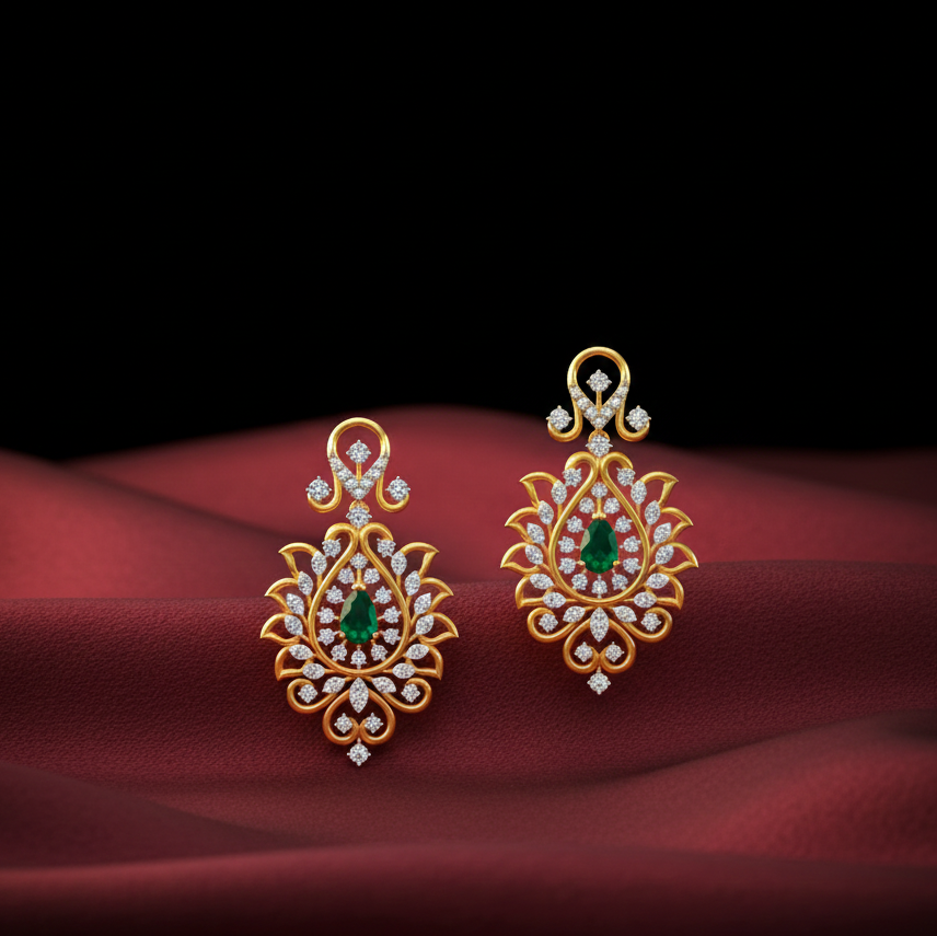 Trendy Diamond Dangle Earrings
