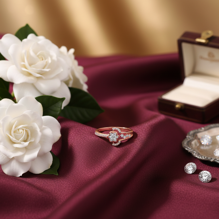 Queens Ivy Halo Diamond Ring - 3