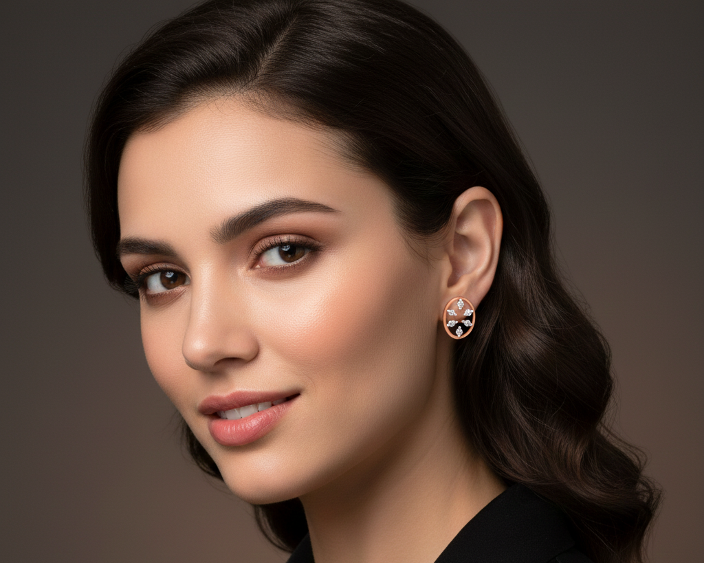 Lightweight Diamond Stud Earrings