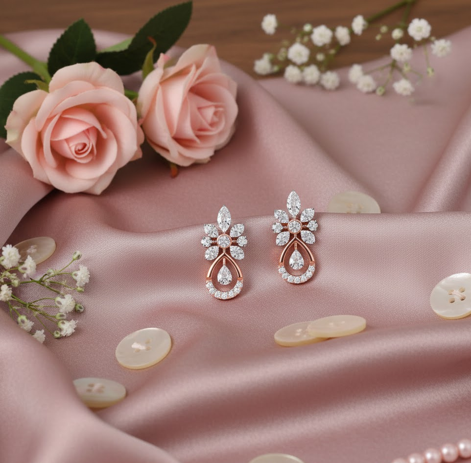 Designer Shimmer Diamond Danglers