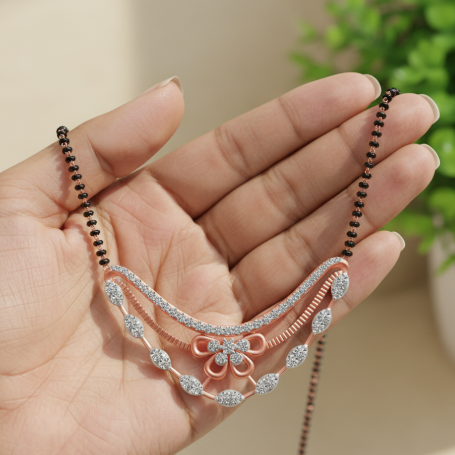 Simple Gold Diamond Tanmaniya for Everyday Wear